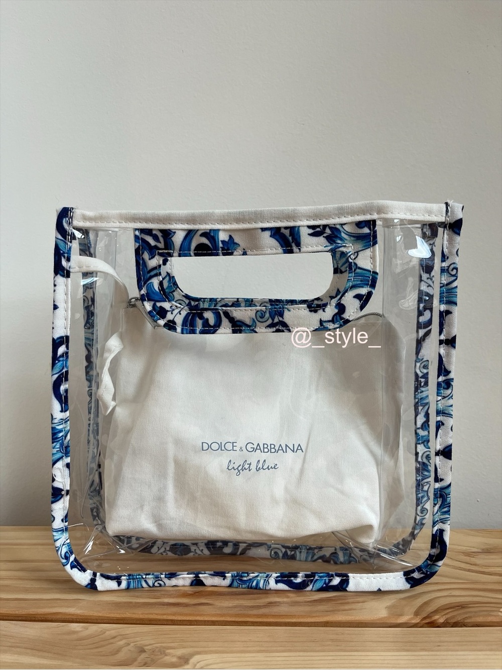 Dolce & Gabbana Clear Tote with White Inner Pouch